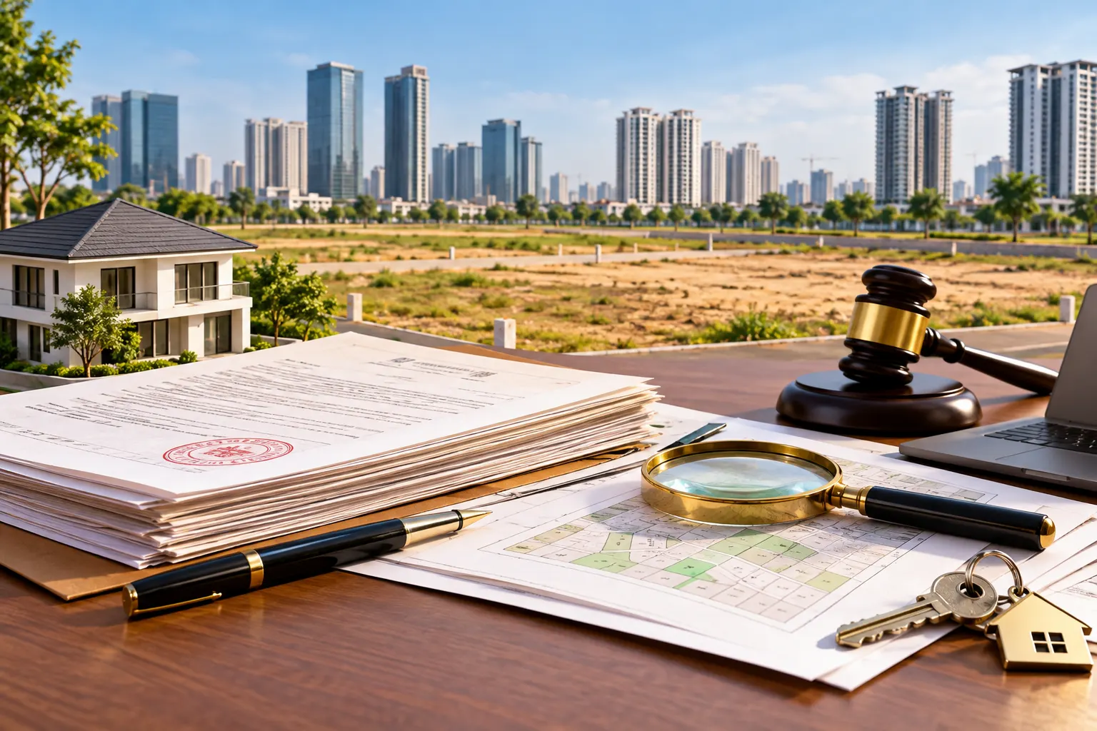 Property documents and site-plan review for plot due diligence